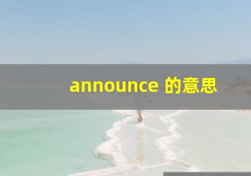 announce 的意思